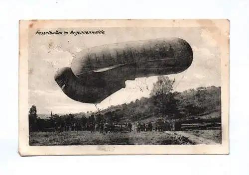 Ak Fesselballon im Argonnenwalde 1916 Feldpostkarte