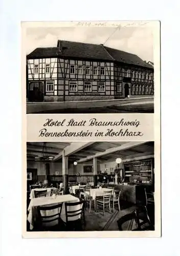 Ak Hotel Stadt Braunschweig Beneckenstein im Hochharz 1954