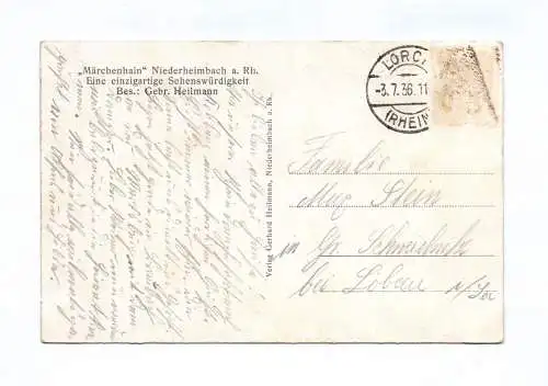 Ak Schneewittchen im Märchenhain Niederheimbach am Rhein 1936
