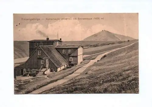 Ak Riesengebirge Rennerbaude mit Schneekoppe 1913 Tschechien