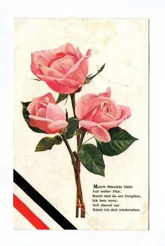 Patriotik Ak 1 Wk Blumen 1917 Kaiserreich WW1