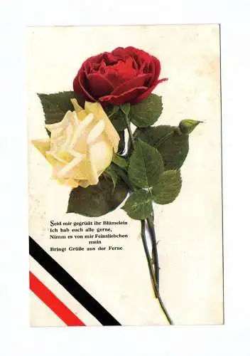 Patriotik Ak 1 Wk Blumen 1917 Kaiserreich WW1