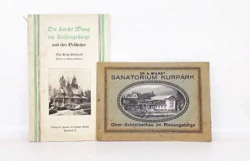Oberschreiberhau Riesengebirge Sanatorium Kurpark Kirche Wang 2 alte Hefte