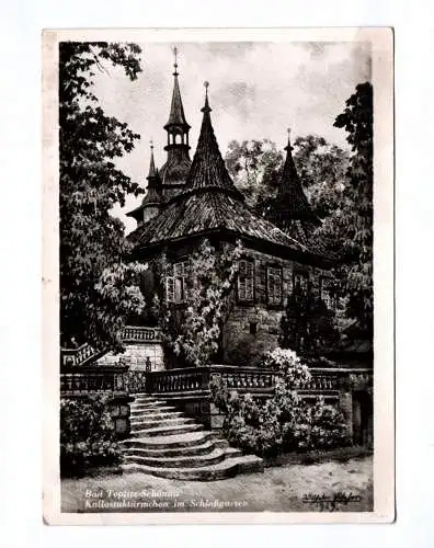Ak Bad Teplitz Schönau Kollostuktürmchen im Schlossgarten Teplice Tschechien