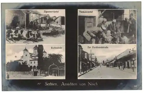 Ak Ansichten von Nisch Niš 1917 Feldpost Türkenviertel Sinti & Roma gipsy (A4097