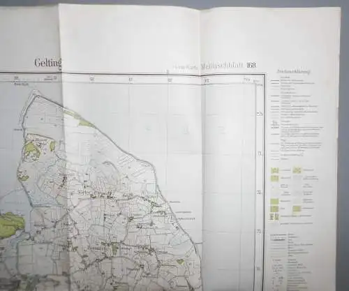 Landkarte Gelting 1926 Hasselberg Düttebüll Nieby Ohrfeld Meßtischblatt 168 (L