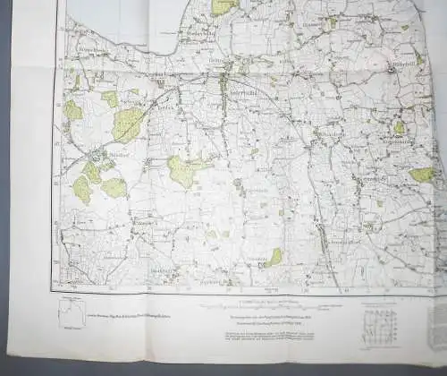 Landkarte Gelting 1926 Hasselberg Düttebüll Nieby Ohrfeld Meßtischblatt 168 (L