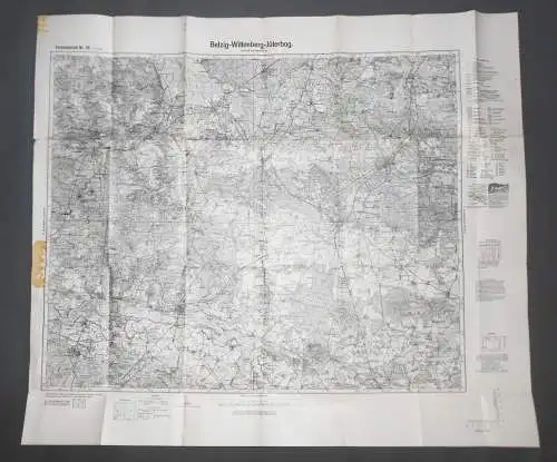 Landkarte Belzig-Wittenberg-Jüterbog 1936 Einheitsblatt 76  (L