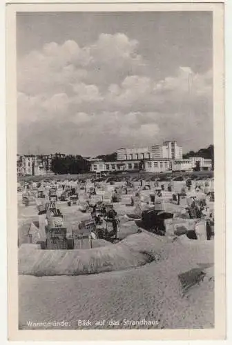 Ak Warnemünde Blick auf das Strandhaus 1955 ! (A3853