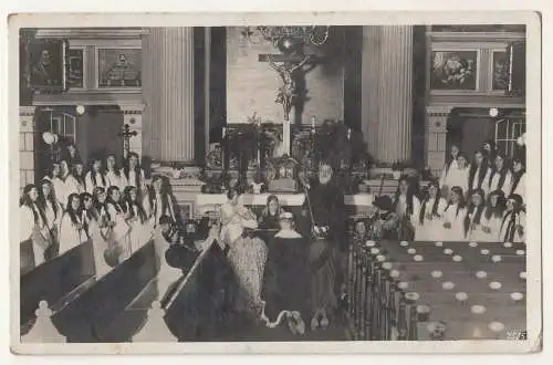 Ak Weihnachts-Kirchspiel in der Kirche zu Größschönau um 1930 ! (A3846