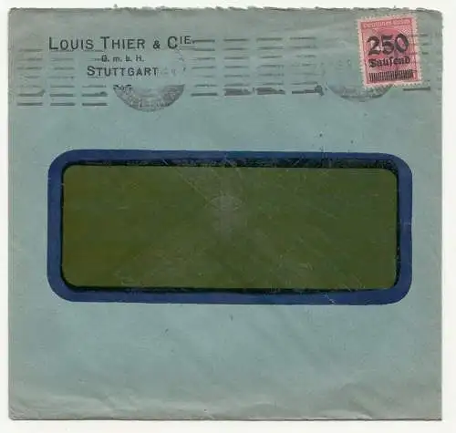 Brief Louis Thier & Cie Stuttgart 1923 ! (B5