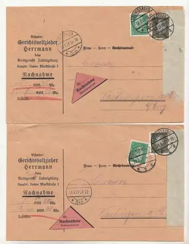 Lot Nachnahme Briefe 1928 bis 43 Halberstadt Ludwigsburg Heidelberg MF !