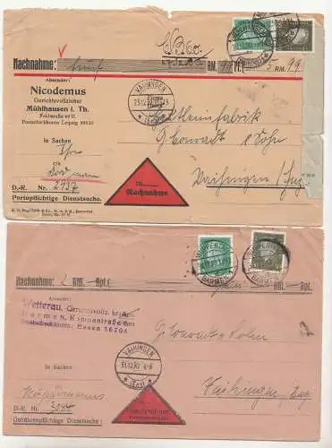 Lot Nachnahme Briefe 1928 bis 43 Halberstadt Ludwigsburg Heidelberg MF !