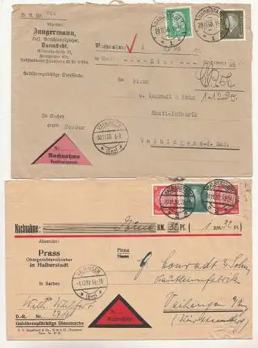 Lot Nachnahme Briefe 1928 bis 43 Halberstadt Ludwigsburg Heidelberg MF !