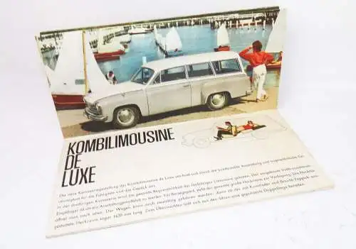 Altes Prospekt Wartburg 1000 Auto Mobile 1964 Limousine Coupe Kombi 