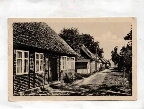Ak Insel Rügen Selliner See Moritzorf Dorfstraße DDR 1952