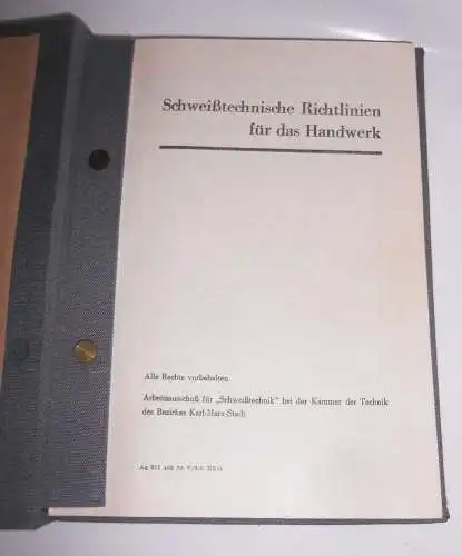 PGH Handwerkskammer Karl-Marx-Stadt 1970 Schweißtechnik Richtlinien (B1