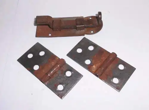 Vintage Metall 80 mm Türriegel + Türscharniere Loft  !
