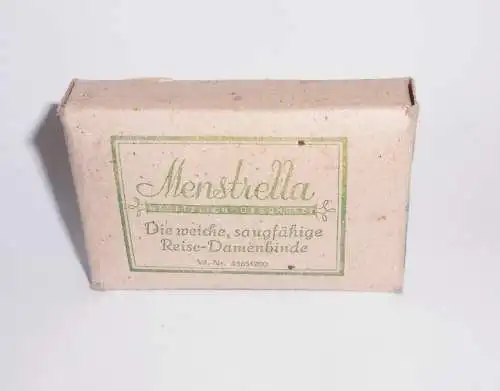Menstrella Reise Damenbinde Bittermann Berlin Frankenberg 1954 unbenutzt Reklame