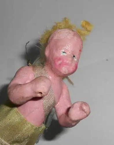 Uralter Schwebeengel Masse Wachs um 1900 Christbaumschmuck CBS ! (Nr.2