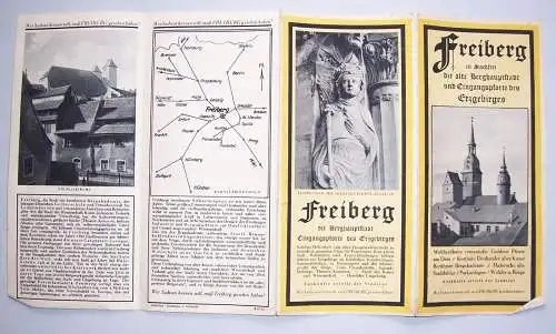 Reiseprospekt Freiberg in Sachsen Berghauptstadt um 1935 ! (D5