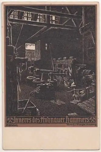 Künstler Ak Weisbach Inneres des Frohnauer Hammers Annaberg-Buchholz 1930 (A2494