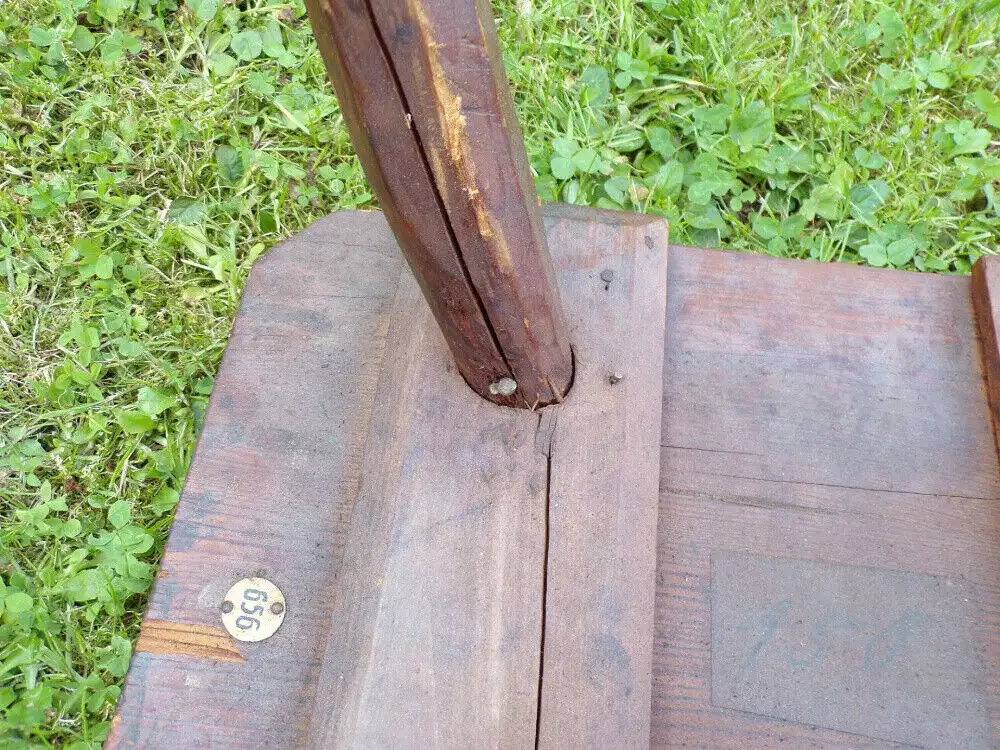 Alter Hocker Werkstatthocker Holz Industrie Look Werkstatt Schemel 3