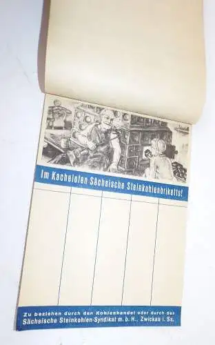 Alter Reklame Notizblock Steinkohlen Syndikat Zwickau Sachsen 1930 er