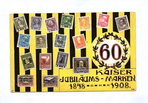 Ak Kaiser Jubiläums Marken 1848 bis 1908 Österreich