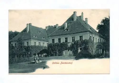 Ak Schloss Jaenkendorf Frauen und Reiter Waldhufen