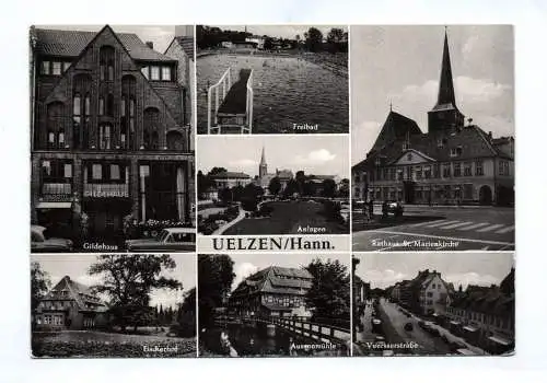 Ak Uelzen Hann Freibad Gildehaus Rathaus Fischerhof 1960
