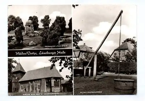 Ak Müden Oertze Lüneburger Heide Kirche Alter Ziehbrunnen 1965