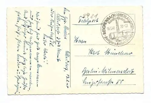 Ak Teilansicht Büttners Gesellschaftsgarten Ullersdorf Oberlausitz 1940 Feldpost