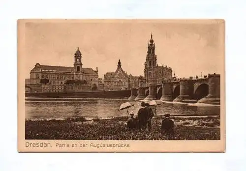 Ak Dresden an der Augustusbrücke 1907