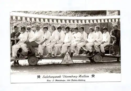 Foto Ak Salzbergwerk Dürrnberg Hallein Mädchen auf Draisine Österreich