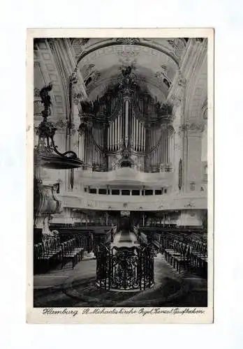 Ak Hamburg St. Michaeliskirche Orgel Kanzel Taufbecken 1940
