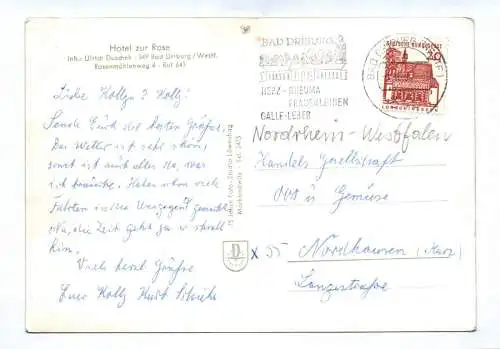 Ak Hotel zur Rose Bad Driburg 1957