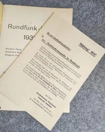 Radio Katalog Ausgabe A 1938 bis 1939 Elektro Großhandel AG Dresden