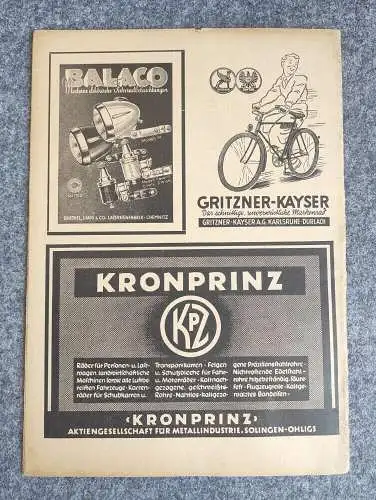 FKZ Fahrrad und Kraftfahrzeug Zeitschrift Heft 25 Dezember 1939
