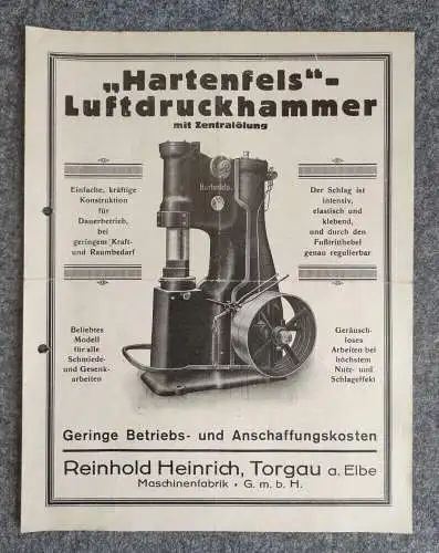 Prospekt Reinhold Heinrich Maschinenfabrik Torgau Angebot Dokument