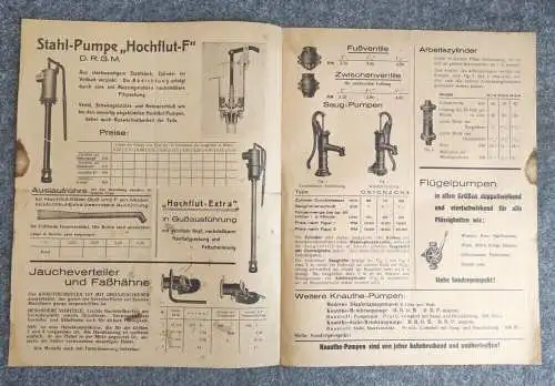 Werbeblatt Knauthes Hochluft Maschinen Pumpenfabrik Bischofswerda