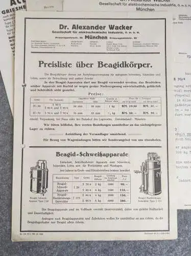 Preislisten Griesheim 1930 Griesogen Griesheimer Autogen Verkaufs GmbH