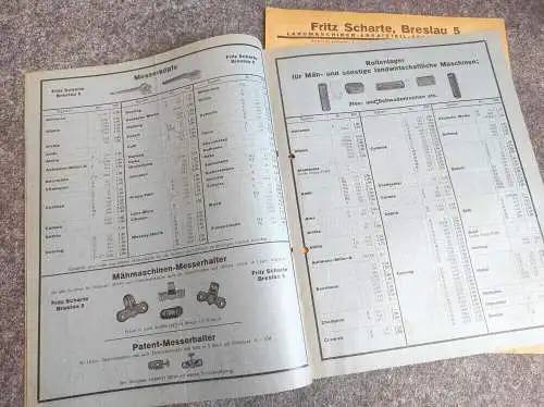 Fritz Scharte Breslau 1929 Landmaschinen 2x Preisliste