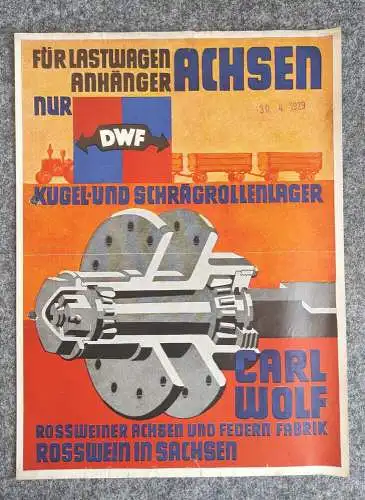 Prospekt 1929 DWF Carl Wolf Werbe Druck Fabrik Rosswein Sachsen