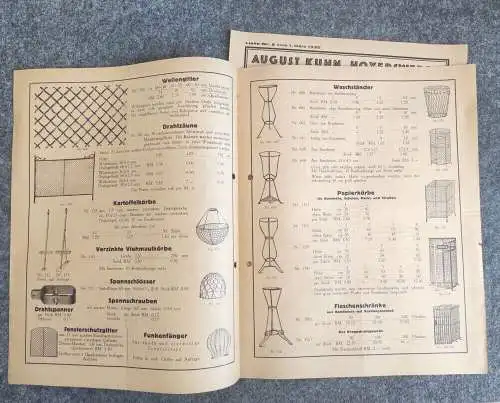 Preislisten August Kuhn Hoyerswerda 1930 Drahtgeflechte