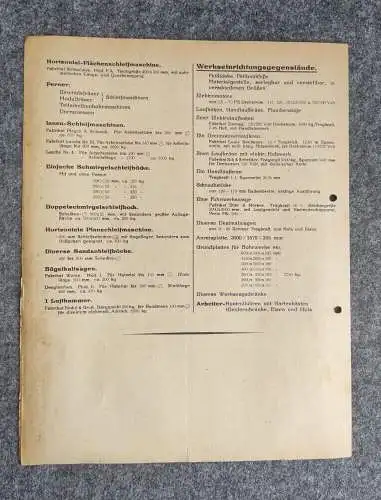 Sonderangebot gebrauchte Werkzeugmaschinen 1914 Preisliste