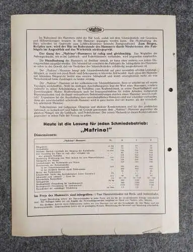 Mauersberger und Fritzsche Maschinenfabrik Nossen Prospekt Mafrino 1929