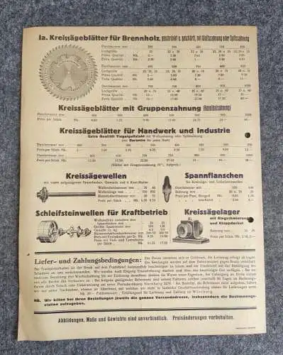 Netto Preisliste 67 Wiederverkäufer Hesk Gesellschaft Würzburg 1929