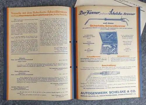 Autogenwerk Schelske Co Berlin Neukölln um 1928 Spezial Apparate