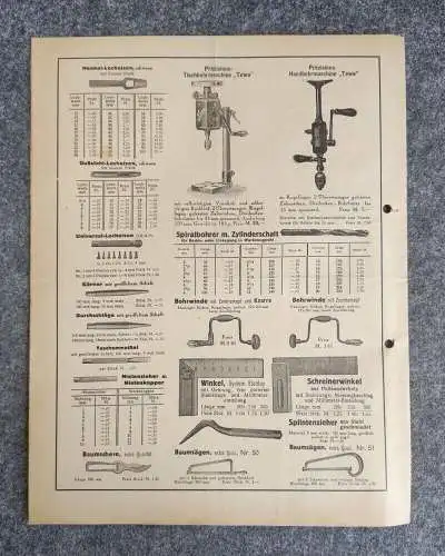 Reis Co Würzburg Werkzeuge und Maschinen 1931 Preisliste